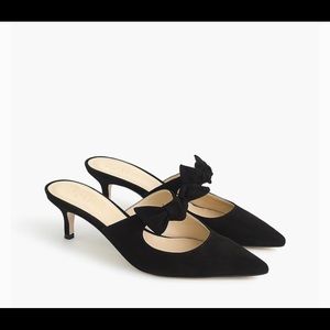 J.Crew Sophia Bow Suede Kitten Heel Mule Sz 5